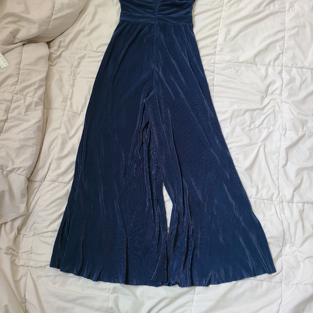 Astr Blue Ribbed Cut Out Jumpsuit - Picture 12 of 15
